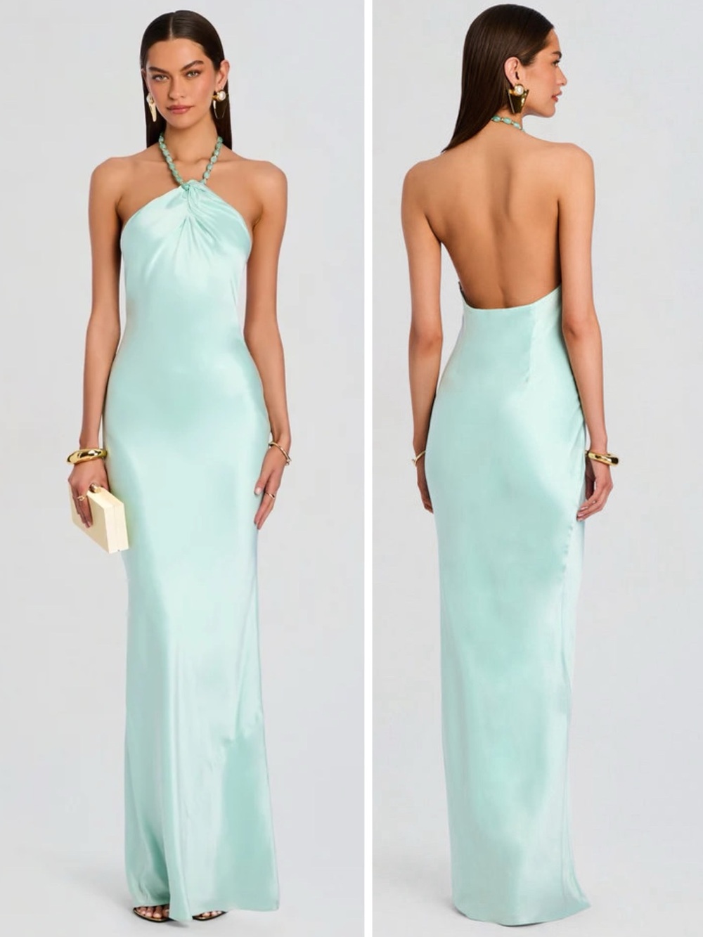 NWT Retrofête Anat Long Maxi Gown Dress in Eucalyptus Size Women’s Medium